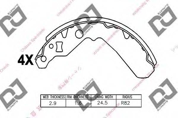 DJ PARTS BS1087 Комплект гальмівних колодок