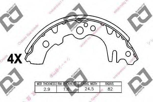 DJ PARTS BS1088 Комплект гальмівних колодок