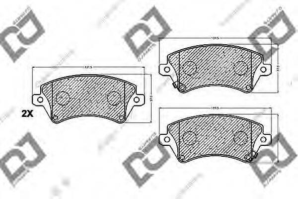 DJ PARTS BP1140 Комплект гальмівних колодок, дискове гальмо