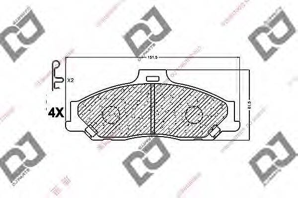 DJ PARTS BP1235 Комплект гальмівних колодок, дискове гальмо