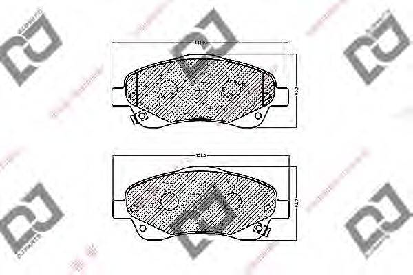 DJ PARTS BP1236 Комплект гальмівних колодок, дискове гальмо