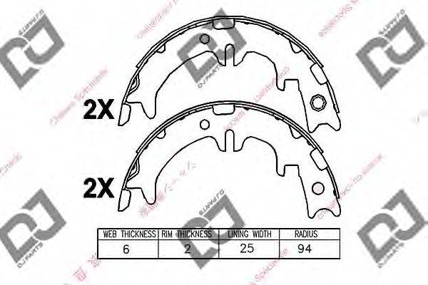 DJ PARTS BS1246 Комплект гальмівних колодок