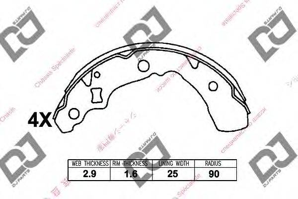 DJ PARTS BS1079 Комплект гальмівних колодок