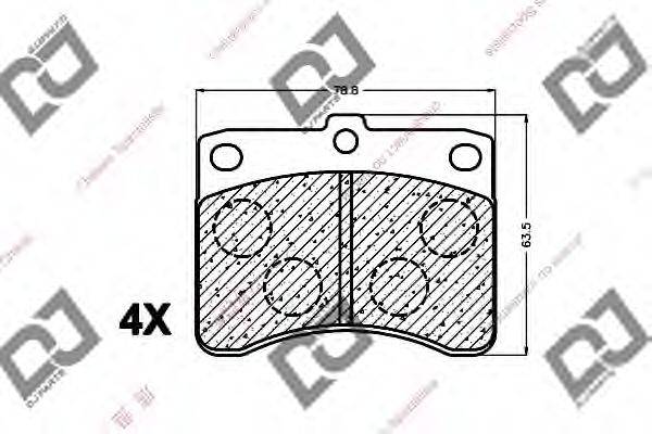 DJ PARTS BP1306 Комплект гальмівних колодок, дискове гальмо