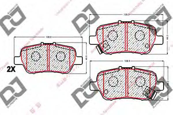 DJ PARTS BP1757 Комплект гальмівних колодок, дискове гальмо