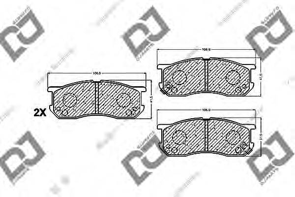 DJ PARTS BP1428 Комплект гальмівних колодок, дискове гальмо