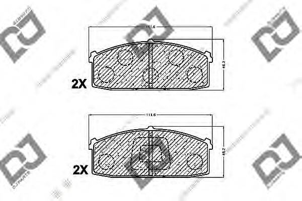 DJ PARTS BP1446 Комплект гальмівних колодок, дискове гальмо