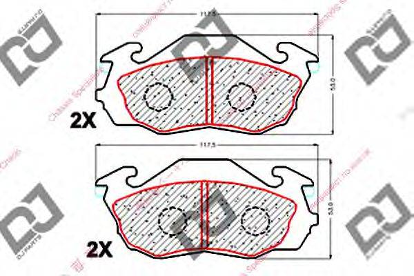 DJ PARTS BP1831 Комплект гальмівних колодок, дискове гальмо