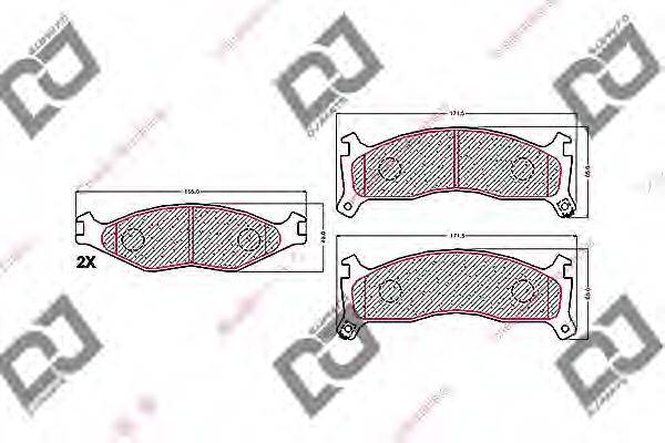 DJ PARTS BP1507 Комплект гальмівних колодок, дискове гальмо