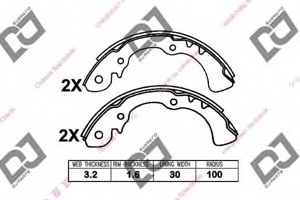 DJ PARTS BS1172 Комплект гальмівних колодок