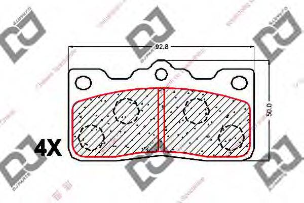 DJ PARTS BP1549 Комплект гальмівних колодок, дискове гальмо