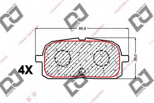 DJ PARTS BP1561 Комплект гальмівних колодок, дискове гальмо