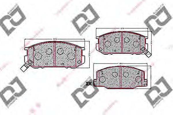 DJ PARTS BP1581 Комплект гальмівних колодок, дискове гальмо