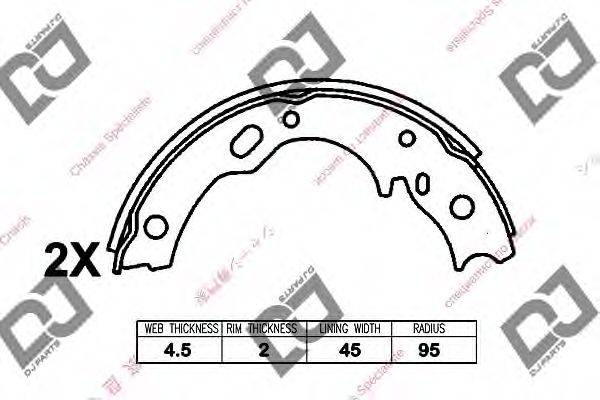 DJ PARTS BS1314 Комплект гальмівних колодок