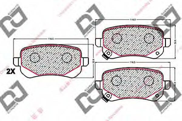 DJ PARTS BP1959 Комплект гальмівних колодок, дискове гальмо