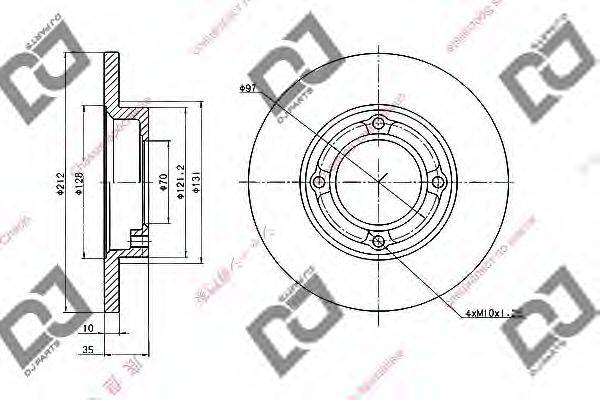 DJ PARTS BD1950 гальмівний диск