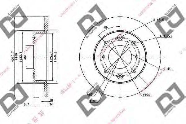 DJ PARTS BD1942 гальмівний диск