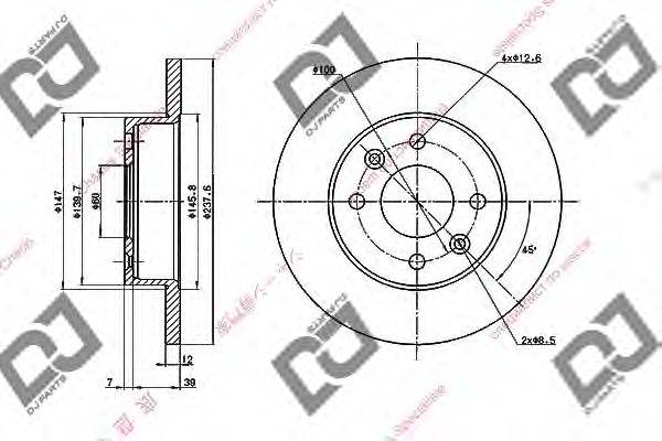 DJ PARTS BD1865 гальмівний диск