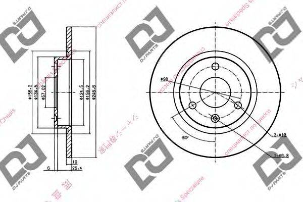 DJ PARTS BD1510 гальмівний диск