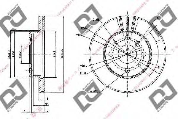 DJ PARTS BD1554 гальмівний диск