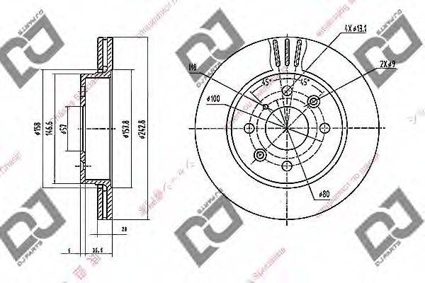 DJ PARTS BD1707 гальмівний диск