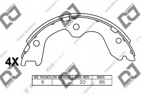 DJ PARTS BS1423 Комплект гальмівних колодок