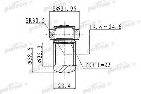 PATRON PTD003 Муфта з шипами, приводний вал