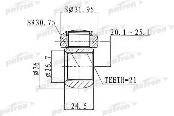 PATRON PTD005 Муфта з шипами, приводний вал