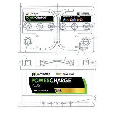 MOTAQUIP VBY12 Стартерна акумуляторна батарея