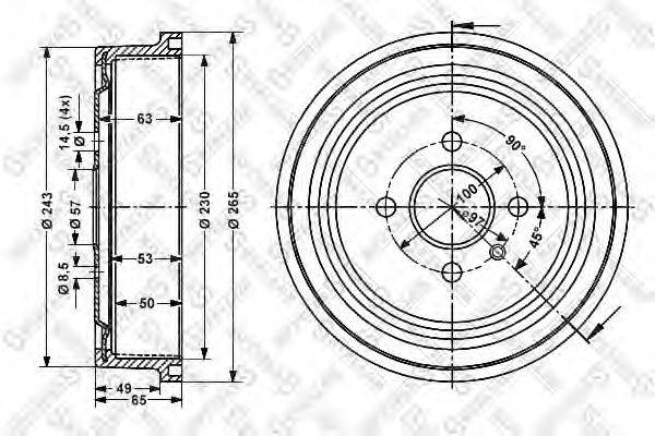 STELLOX 60253614SX Гальмівний барабан