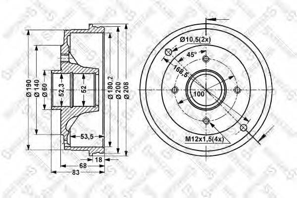 STELLOX 60253906SX Гальмівний барабан