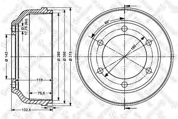 STELLOX 60262509SX Гальмівний барабан