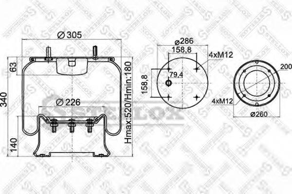 STELLOX 9008101SX Кожух пневматичної ресори