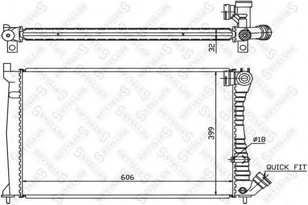 STELLOX 1025276SX Радіатор, охолодження двигуна