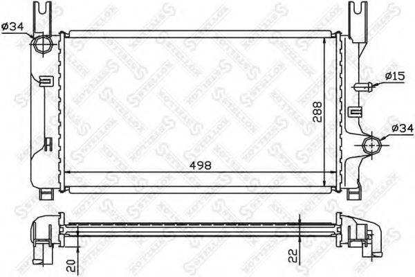 STELLOX 1025806SX Радіатор, охолодження двигуна