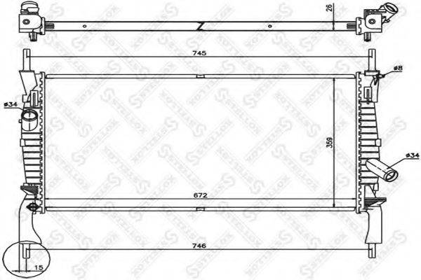 STELLOX 1026751SX Радіатор, охолодження двигуна