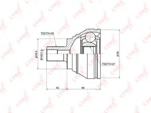 LYNXAUTO CO1205 Шарнірний комплект, приводний вал