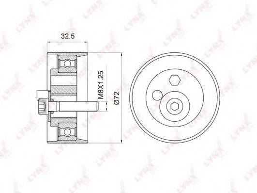 LYNXAUTO PB1010 Натяжний ролик, ремінь ГРМ