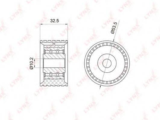 LYNXAUTO PB3028 Паразитний / Ведучий ролик, зубчастий ремінь