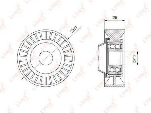 LYNXAUTO PB5007 Натяжний ролик, полікліновий ремінь