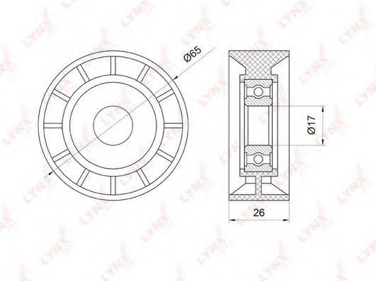 LYNXAUTO PB7002 Паразитний / провідний ролик, полікліновий ремінь