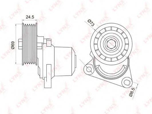 LYNXAUTO PT3026 Натягувач ременя, клинового зубча