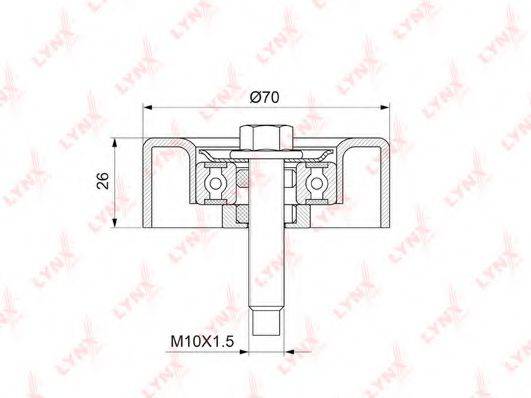 LYNXAUTO PB7178 Паразитний / провідний ролик, полікліновий ремінь