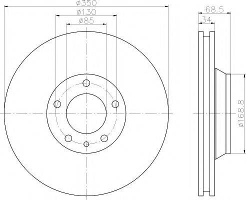 HELLA PAGID 8DD355109781 гальмівний диск