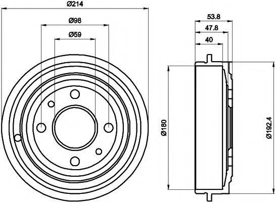 HELLA PAGID 8DT355300081 Гальмівний барабан