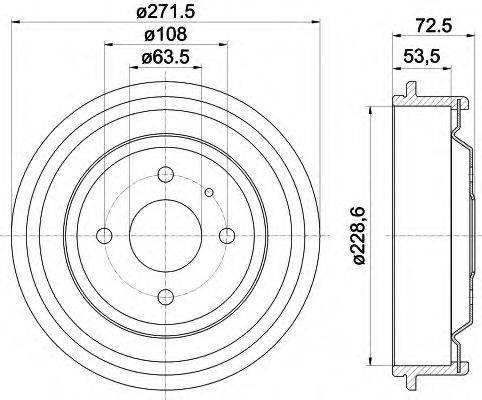 HELLA PAGID 8DT355300141 Гальмівний барабан