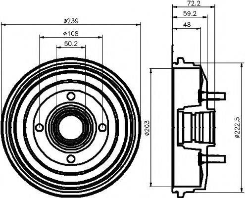 HELLA PAGID 8DT355300191 Гальмівний барабан