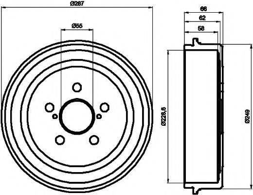 HELLA PAGID 8DT355300501 Гальмівний барабан