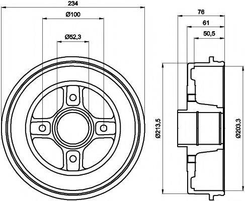 HELLA PAGID 8DT355300611 Гальмівний барабан