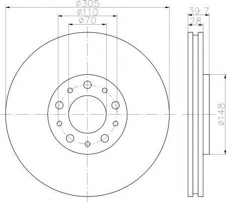 HELLA PAGID 8DD355112511 гальмівний диск